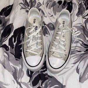 Silver sparkly/ shiny converse